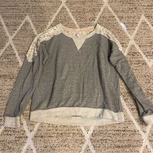 Xhilaration Lace Shoulder Sweatshirt Top XXL